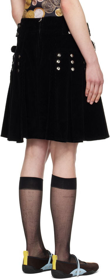 Пола Chopova Lowena Chopova Lowena Corduroy Miniskirt with Metal Accents Черно | 3246, 2