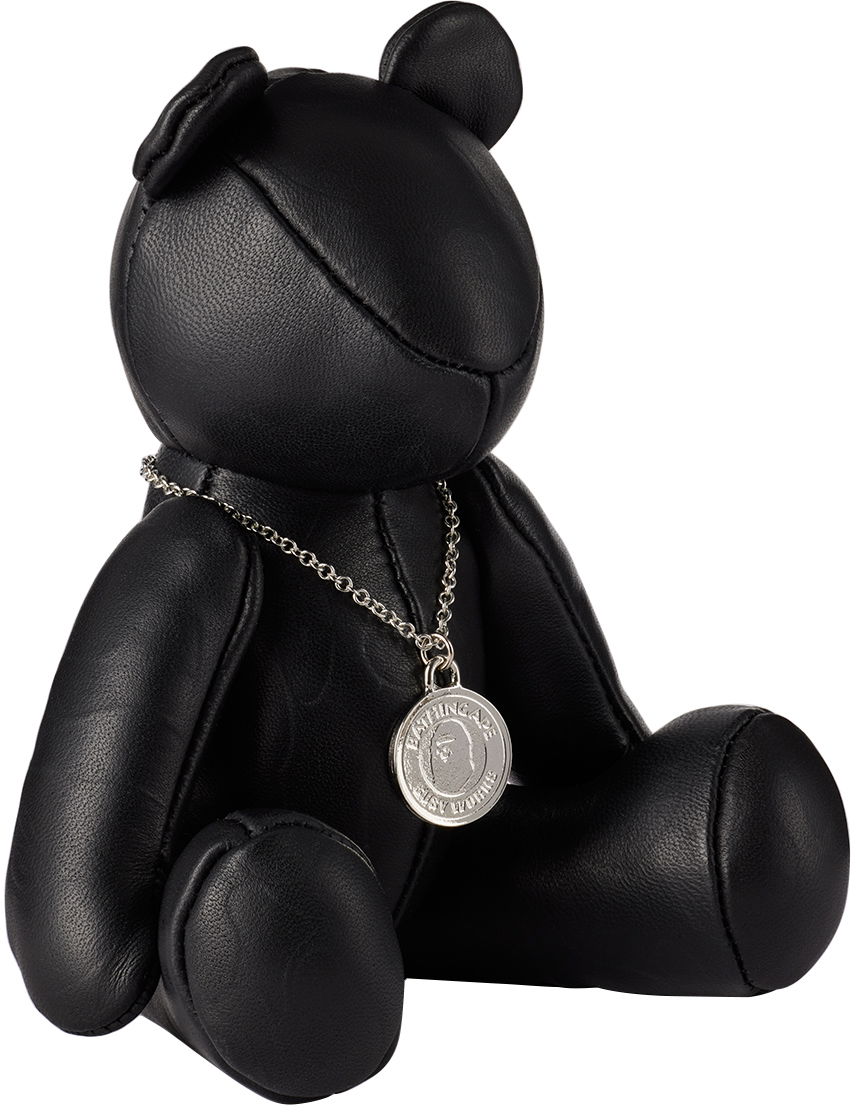 Flexstyle BAPE BAPE Black Solid Camo Leather Bear Plush Toy Черно | 001FGK301002M, 1