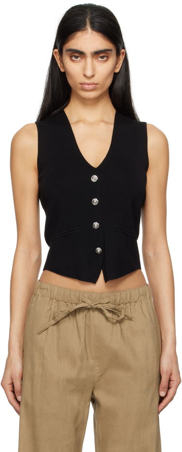 Жилетка rag & bone rag & bone Ella Merino Wool-Blend Sweater Vest Черно | WAS25S015BV15, 0