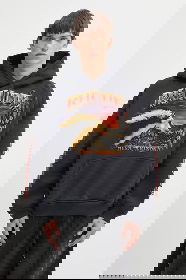 Суитчър Rhude Cotton Graphic Hooded Sweatshirt Mesa Arizona Stallion Черно | RHFW25HO04012, 0