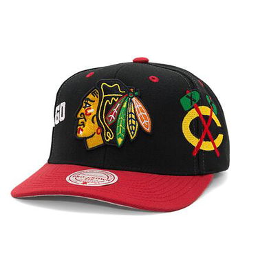 Шапка с козирка Mitchell & Ness Overbite Pro Snapback Chicago Blackhawks Black Черно | HHSS7311-CBHYYPPPBLCK, 0