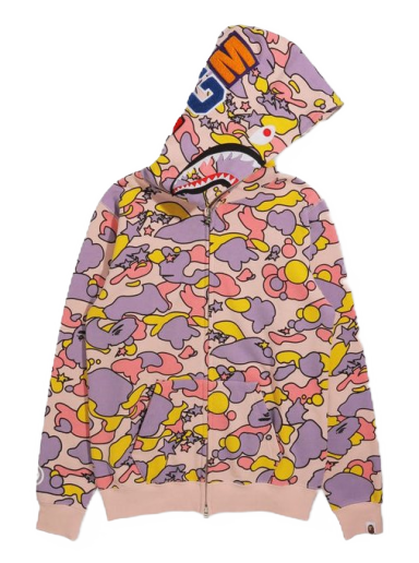 Суитчър BAPE Sta Camo Shark Full Zip Hoodie Розово | 1H80-215-004