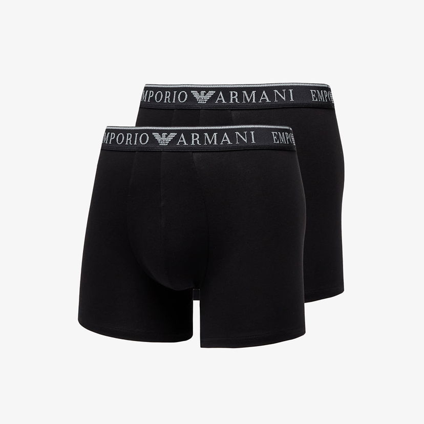 Бельо и чорапи Emporio Armani EA7 Men's Knit Trunk 2-Pack Nero/ Nero L Черно | 111912 4F720 23820