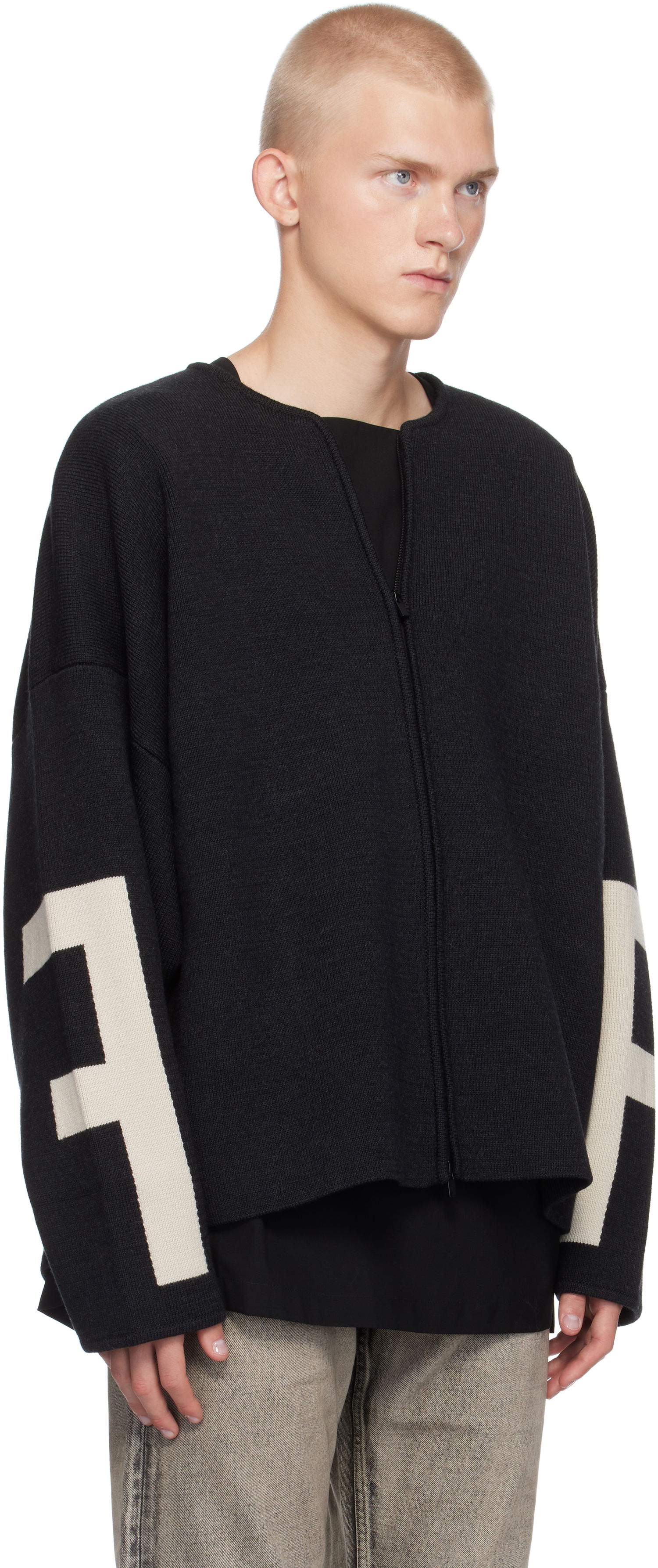 Пуловер Fear of God Fear of God Merino Full Zip Sweater Черно | FG24FW20-0172MER, 1