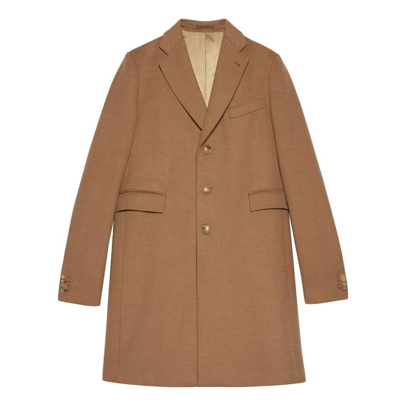 Палта Gucci Cities Label Camelhair Coat Кафяво | 753089-ZAHGS-2250