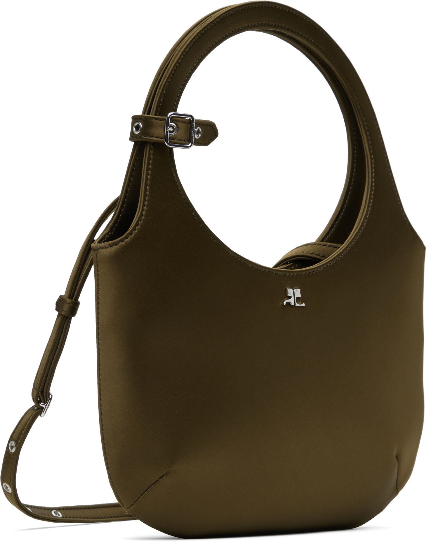 Чанта през рамо Courrèges Courrèges Holy Satin Shoulder Bag Зелено | 225GSA102PL0084, 1