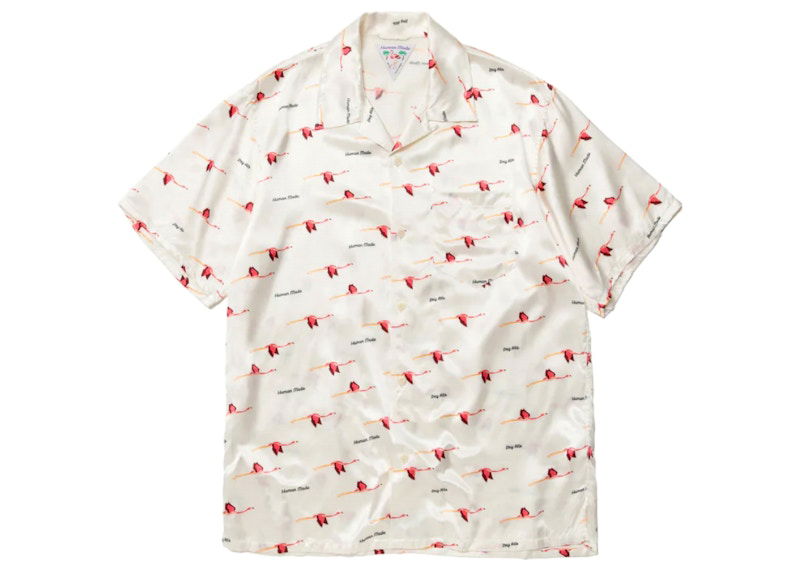 Риза Human Made Flamingo Print Aloha Shirt Бяло | HM23SH018, 0