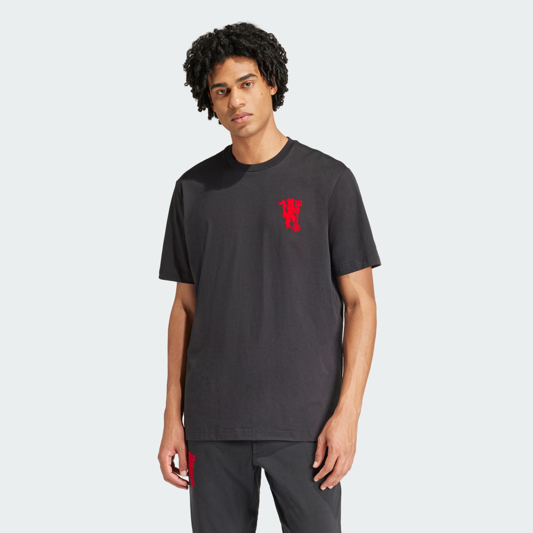 Тениска adidas Performance Manchester United Cultural Story Tee Черно | IP9185, 0