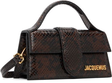 Дамска чанта Jacquemus The Bambino Serpent-Effect Top Handle Mini Bag Кафяво | 25HBAW00006AC05A01, 1