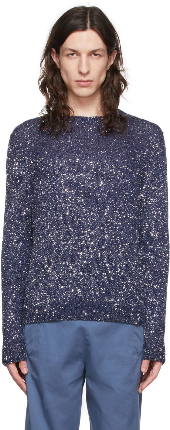 Пуловер Stella McCartney Stella McCartney Sequin Knit Sweater Синьо | 6K00683S7255