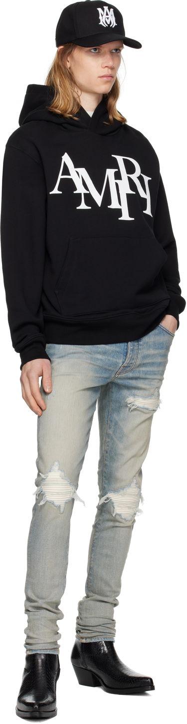 Суитчър AMIRI Staggered Logo Print Hoodie Черно | AMJYHD1094, 3