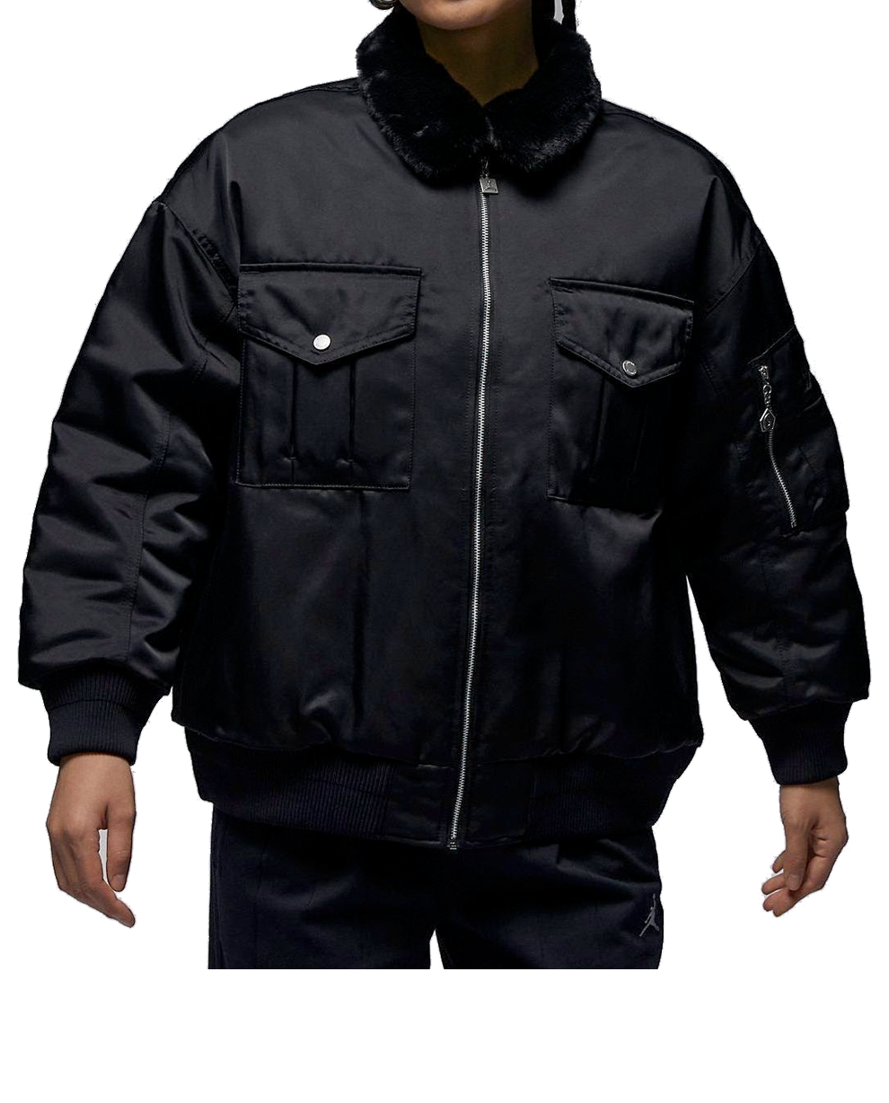 Яке бомбър Jordan Renegade Faux Fur Collar Bomber Jacket Черно | FB5089-010, 0