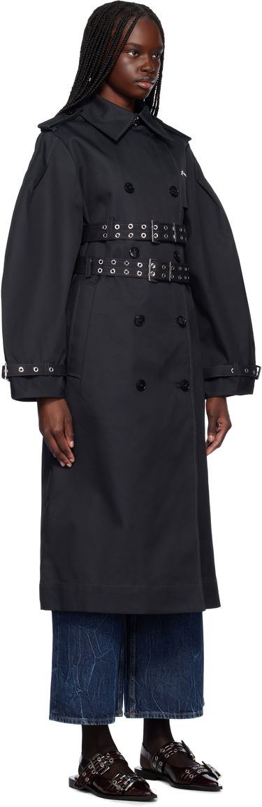 Тренчкот GANNI Ganni Bonded Cotton Trench Coat Черно | W0395, 1