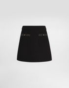 Dolce & Gabbana A-Line Wool Crepe Miniskirt