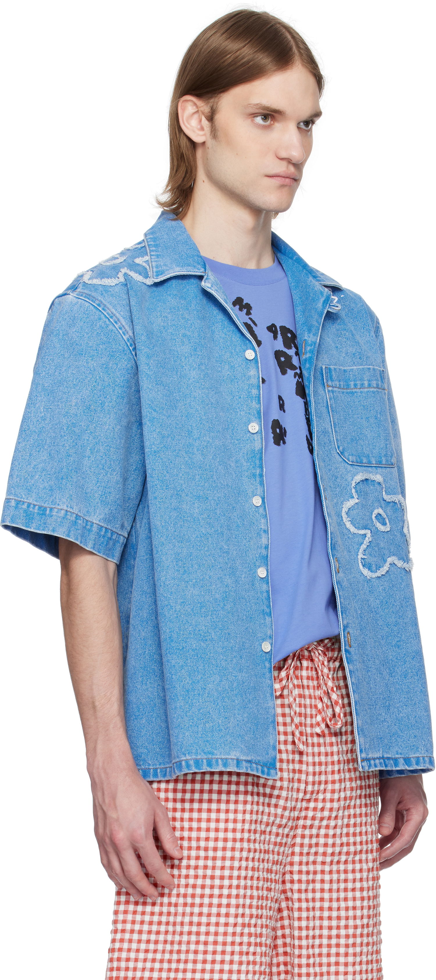 Риза Marni Marni Bowling Denim Shirt Синьо | CUJU0017QS USCX34, 1