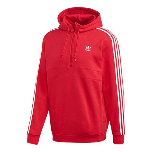 Суитчър adidas Originals Originals Half Zipper Fleece Lined Pullover Hoodie Червено | FM3763, 0