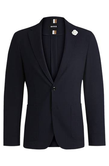 Яке BOSS Slim Fit Stretch Seersucker Blazer Тъмно синьо | 50540784, 0