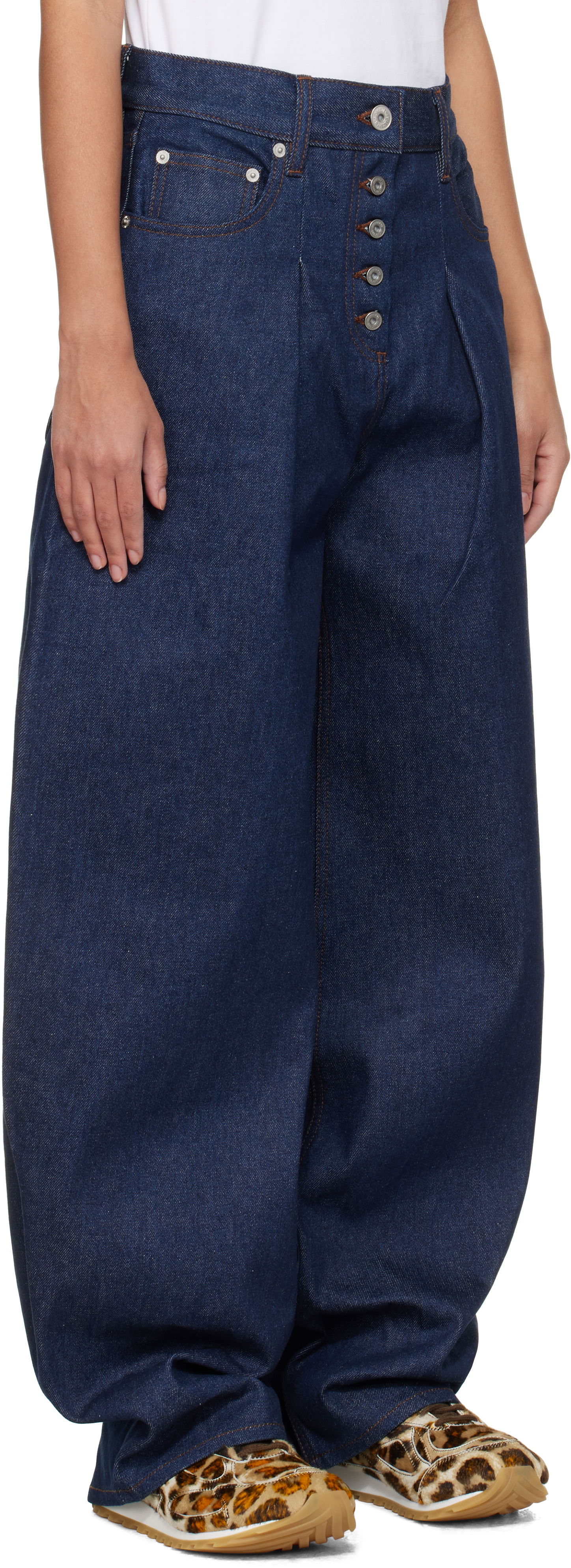 Панталони и дънки Jacquemus Blue Les Sculptures 'Le de-Nîmes Ovalo' Jeans Тъмно синьо | 24E241DE041-1513, 1