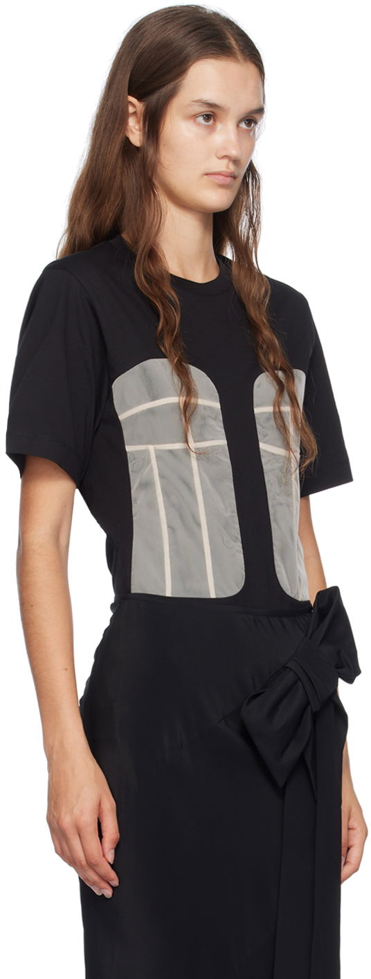 Pокля Simone Rocha Simone Rocha Paneled Bust T-Shirt Черно | 5290 0553, 1