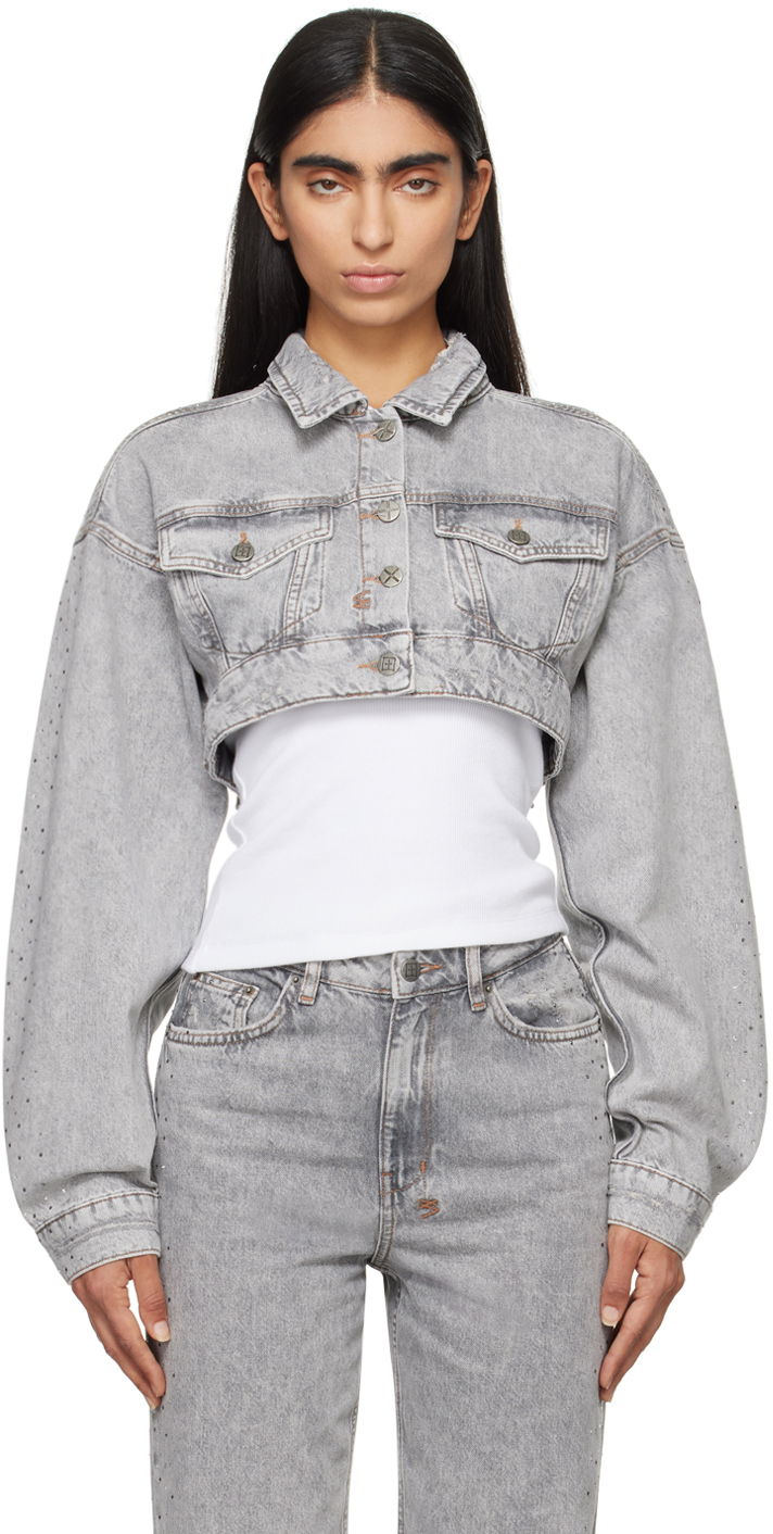 Яке Ksubi Supercrop Trucker Denim Jacket Сиво | WFA24JK003, 0