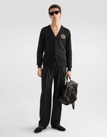 Пуловер Dolce & Gabbana Embroidered Crest Virgin Wool Cardigan Черно | GXV01ZJDVG7N0000, 1
