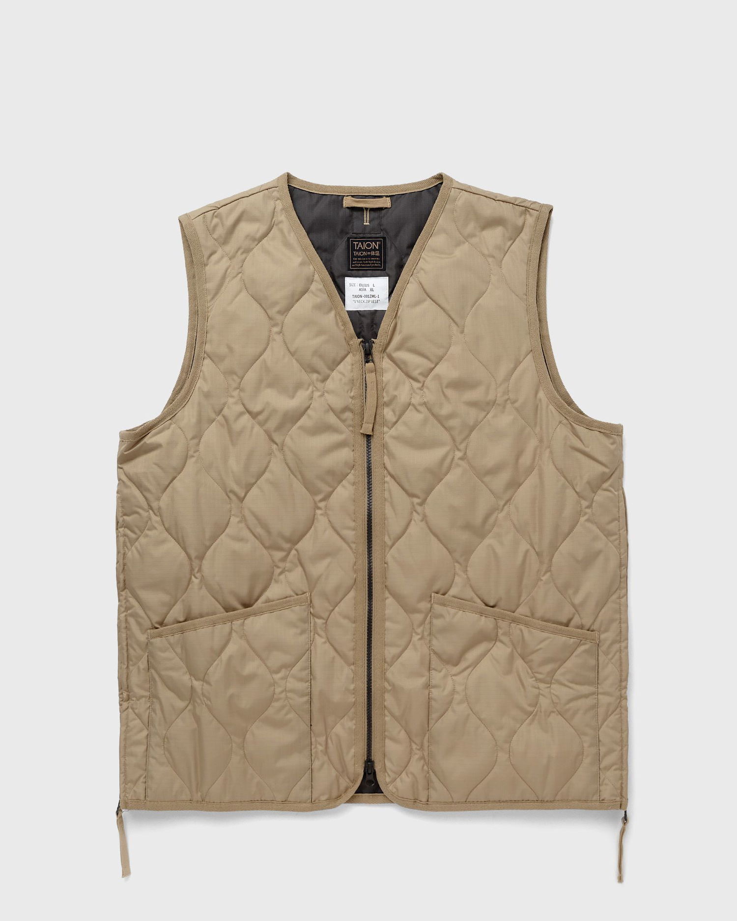 Жилетка TAION MILITARY ZIP V NECK DOWN VEST Кафяво | TAION-001ZML-1-COYOTE, 0