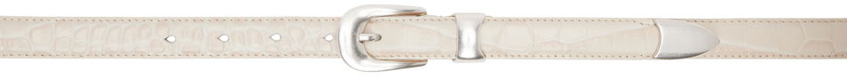 Колани OUR LEGACY Croc Embossed Leather Belt Бяло | A42482V, 0
