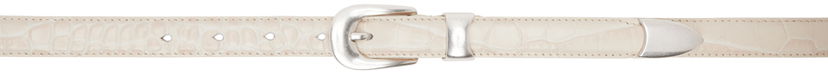 Колани OUR LEGACY Croc Embossed Leather Belt Бяло | A42482V