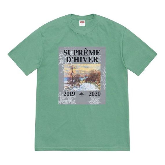 Тениска Supreme Supreme D'Hiver Winter Scene Graphic Print Short Sleeve T-Shirt Зелено | SUP-FW19-10933, 0