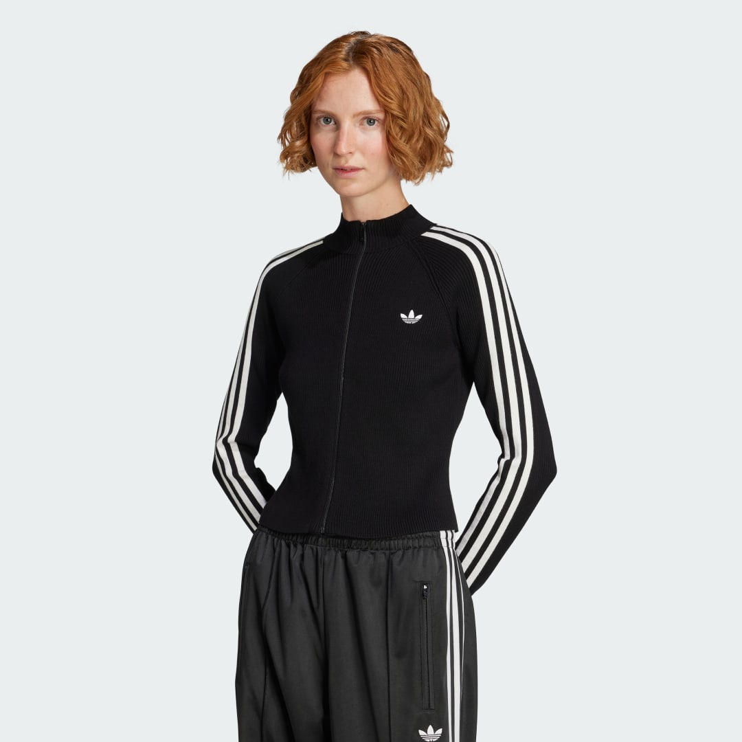 Пуловер adidas Performance Adicolor Slim-Fit Knit Top Черно | JY2597, 0