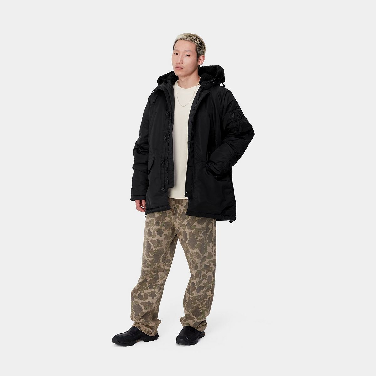 Парка Carhartt WIP Hooded Parka with Faux-Fur Lining Черно | I033929_9, 1