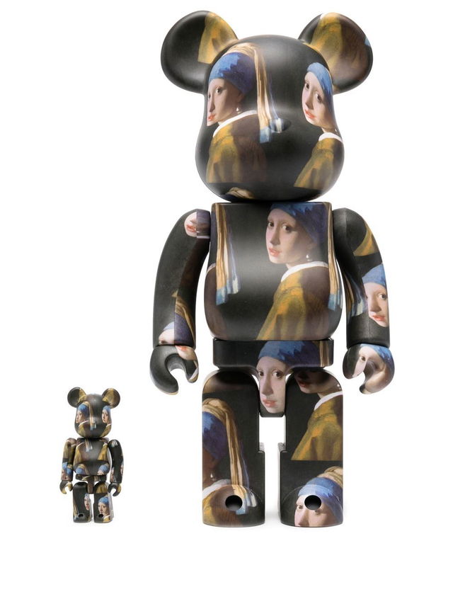 100% + 400% Johannes Vermeer Girl BE@RBRICK set - Black