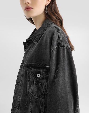 Яке Dolce & Gabbana Distressed Denim Jacket Черно | F9U38DG8KO6S9001, 3