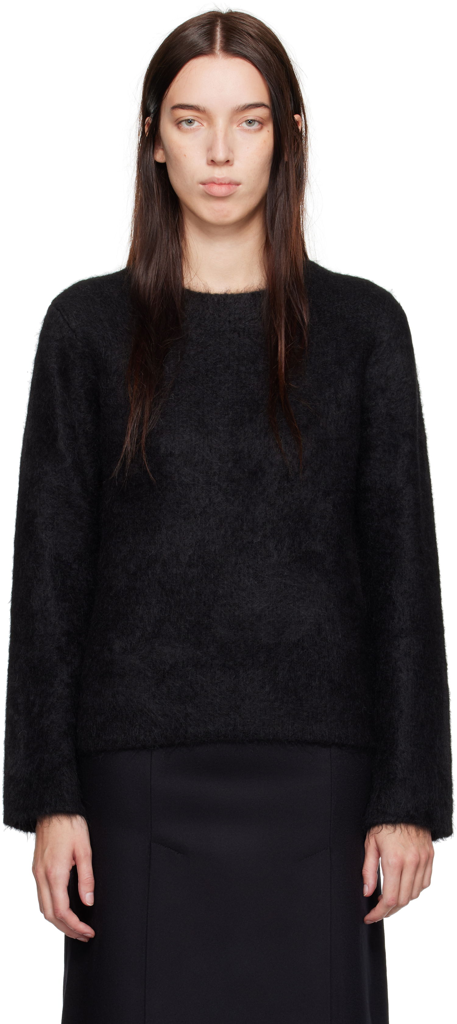 Пуловер Loulou de Saison Loulou de Saison Freya Fuzzy Knit Sweater Черно | FREYA, 0