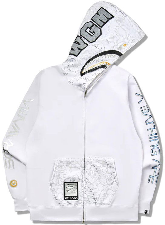Суитчър BAPE Bape X Hajime Sorayama Shark Full Zip Hoodie White Бяло | 0ZXSWM115905H-WHT, 0
