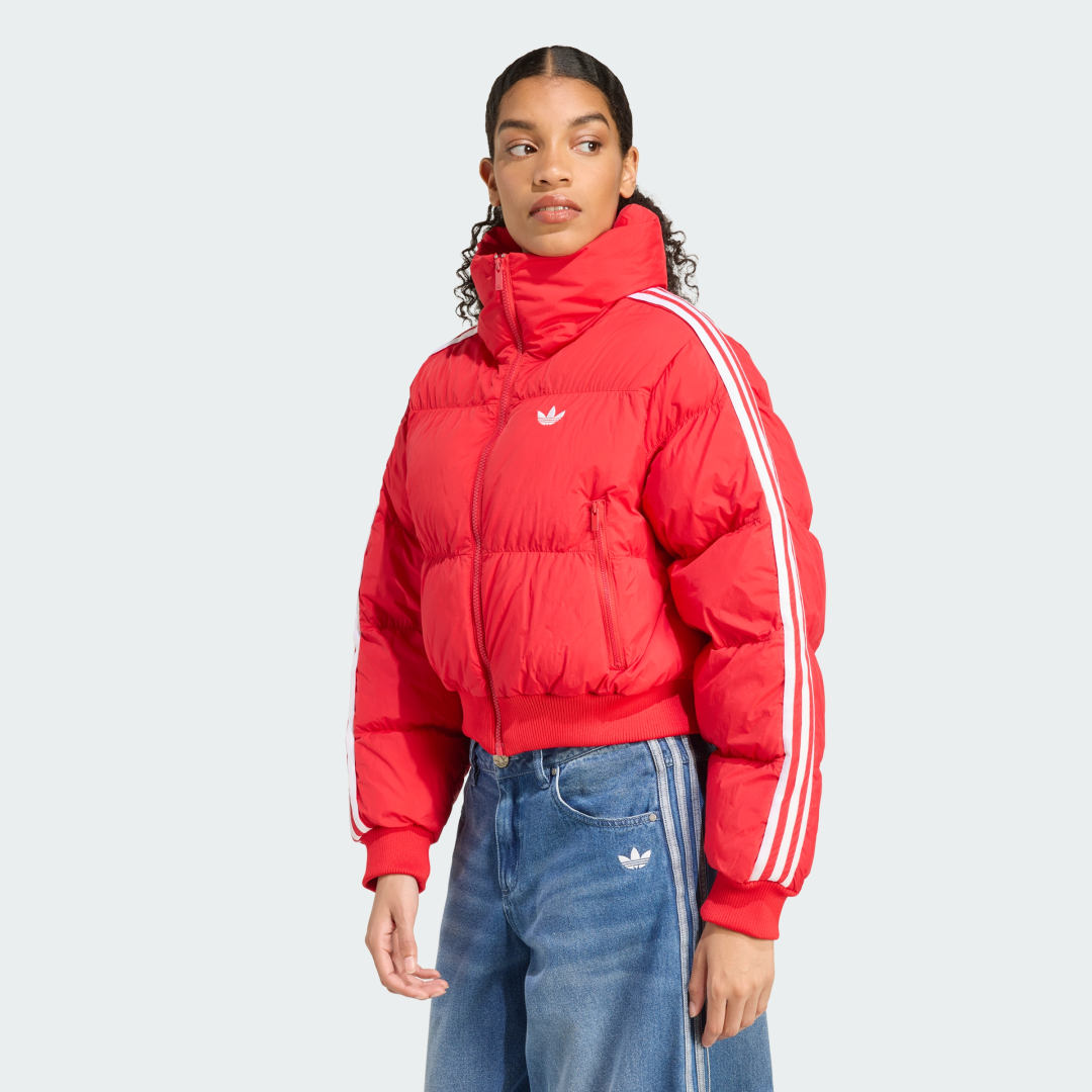 Пухо яке adidas Performance Adicolor Cropped Puffer Jacket Червено | JX2966, 0