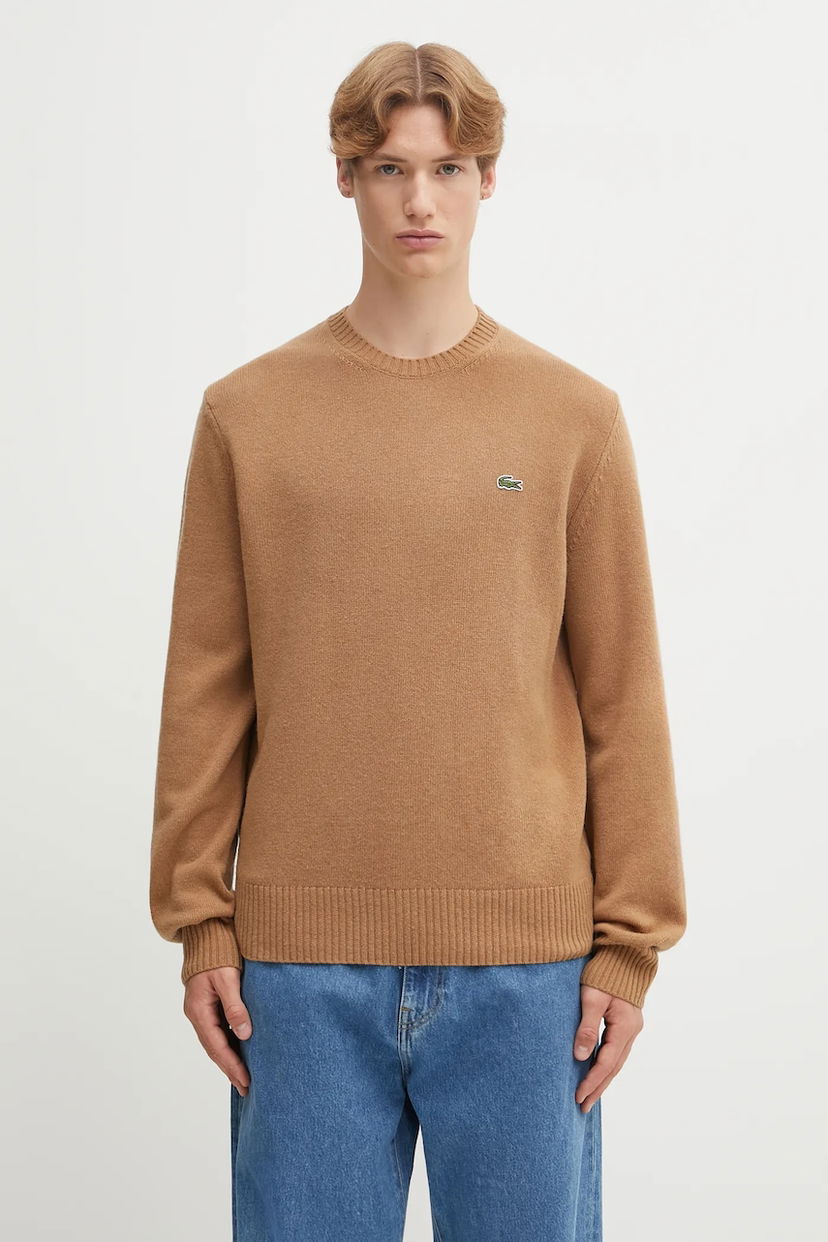 Пуловер Lacoste Lacoste Wool Sweater Кафяво | AH2916