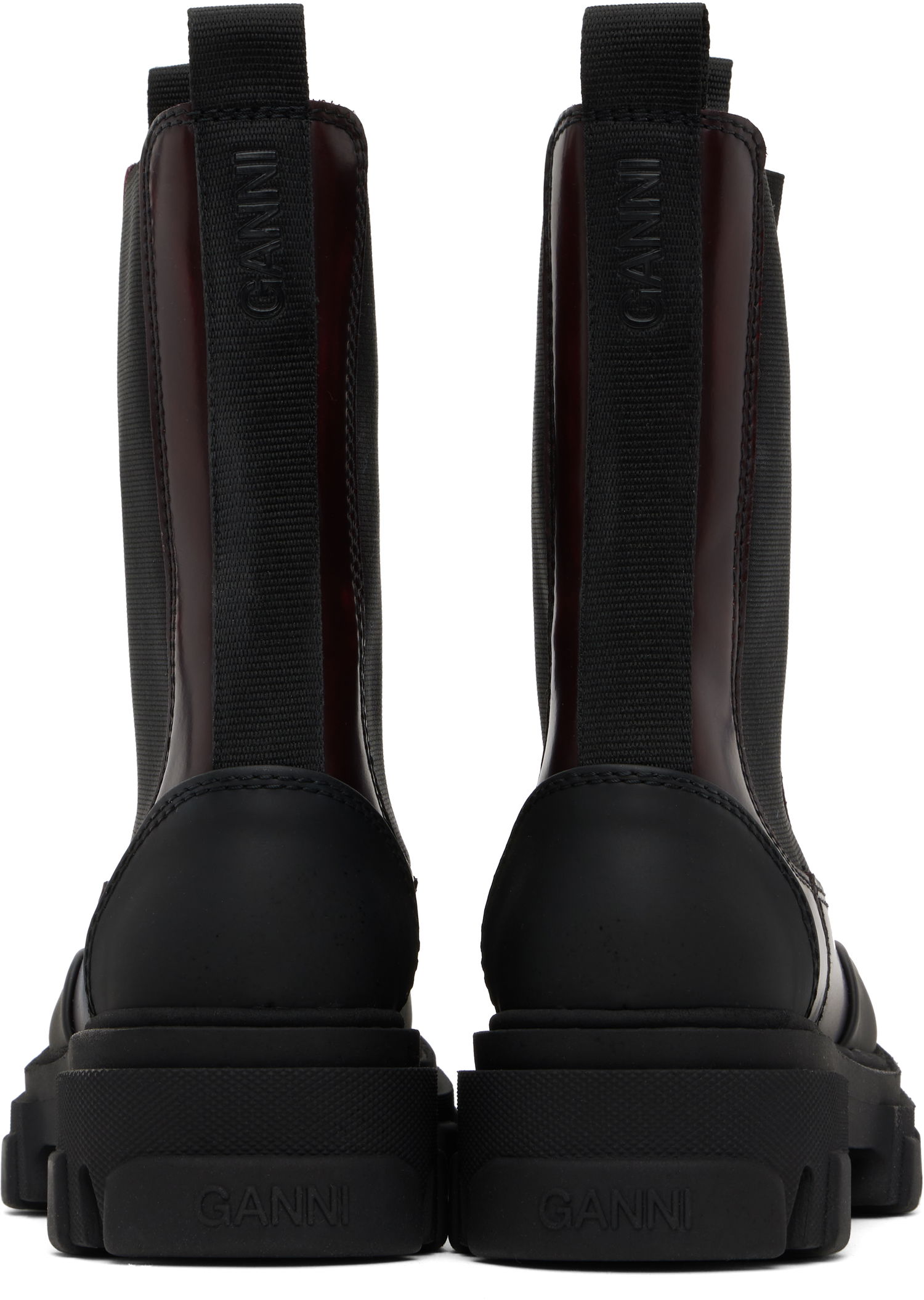 Облекло GANNI GANNI Cleated Mid Chelsea Boots Бургунди | S2897, 1