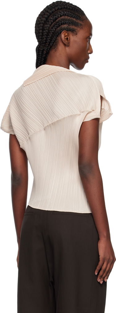 Тениски и потници Pleats Please Issey Miyake Pleats Please Issey Miyake Pleated Asymmetric Leap Top Бежово | PP58JK461, 2