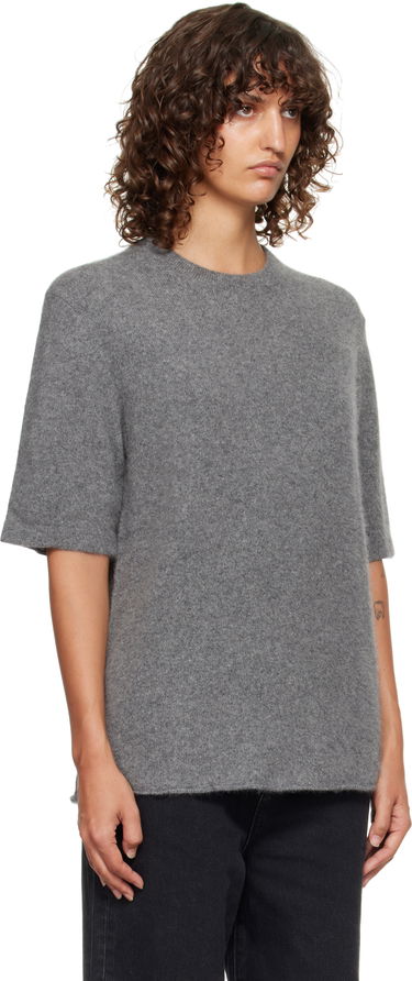 Пуловер Loulou de Saison Loulou de Saison Raven Yak Blend Short Sleeve Sweater Бежово | RAVEN, 4