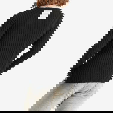 Суитчър Acne Studios Kartic Cotton Core Ribbed Crew Sweat Черно | C60098-Z32, 3