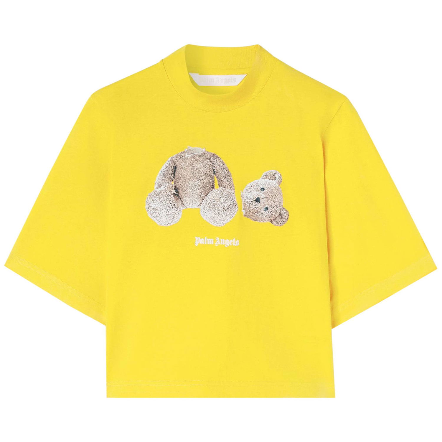 Тениска Palm Angels Bear Printed Fitted T-Shirt Жълто | PWAA020F22JER0051660, 1