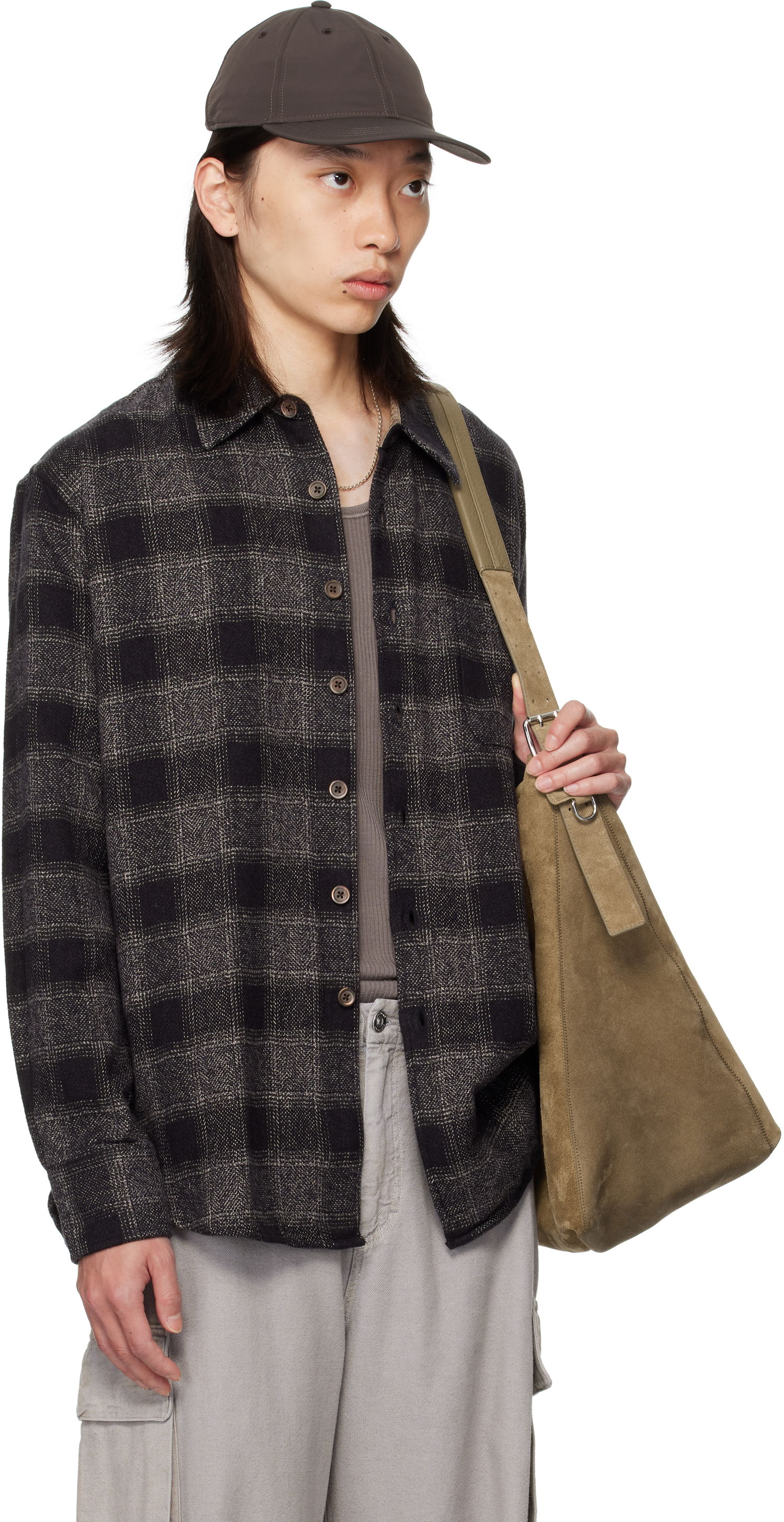 Риза OUR LEGACY OUR LEGACY Checked Button-Down Shirt Сиво | M4252AO, 1