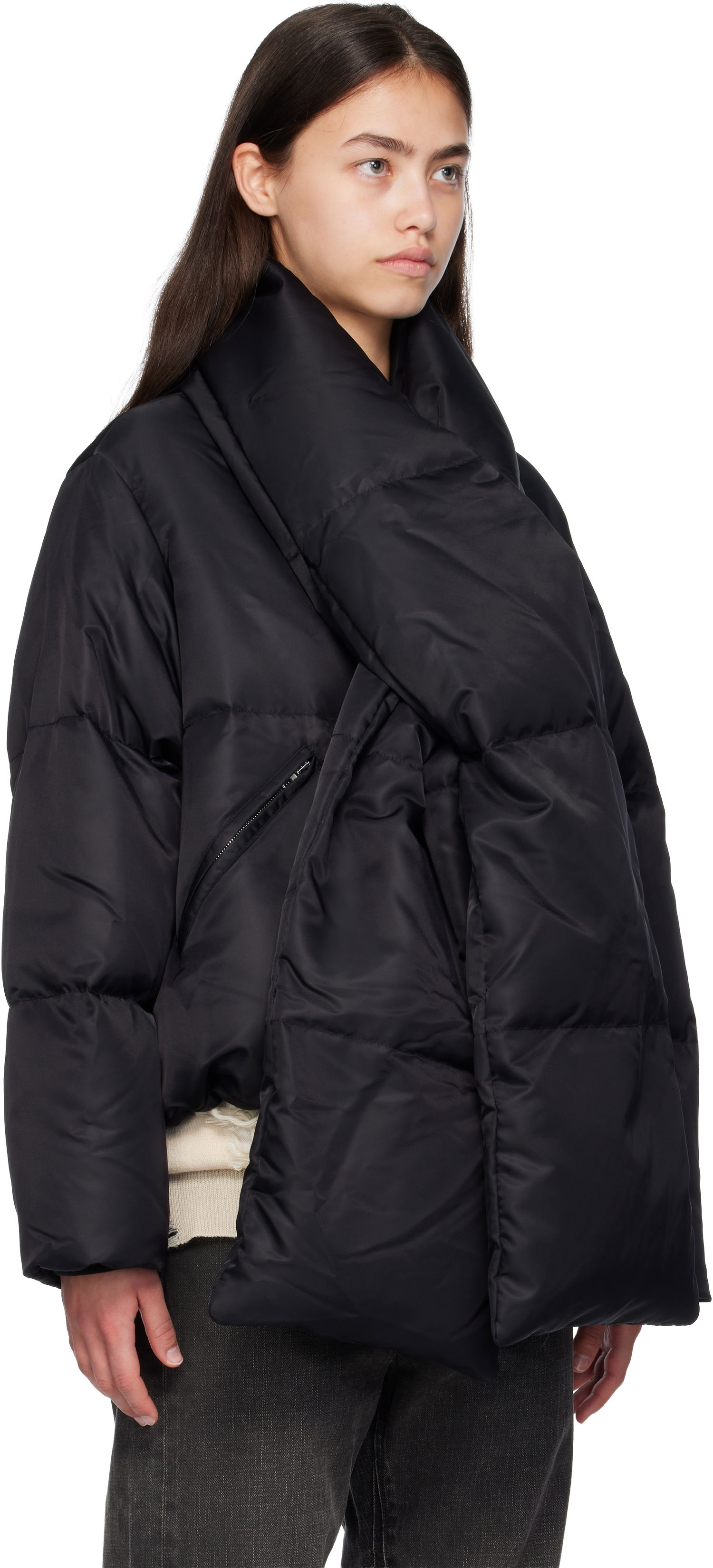 Пухо яке Maison Margiela MM6 Maison Margiela Scarf Down Jacket Черно | S52AM0332 M35257, 1