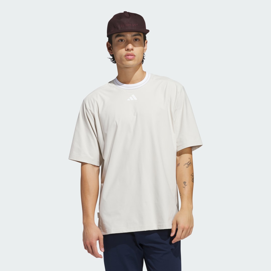 Тениска adidas Performance Beyond Mock Golf T-Shirt Бежово | JF4869, 0