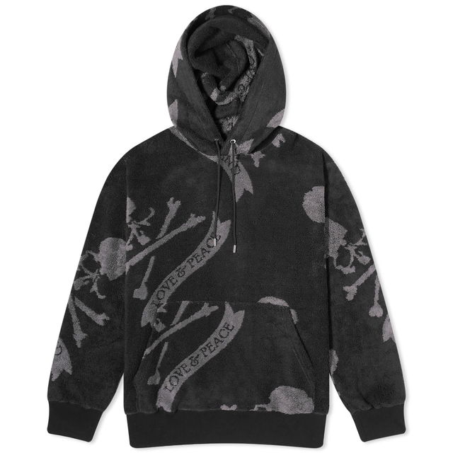 Terry Cloth All Over Skull Hoodie