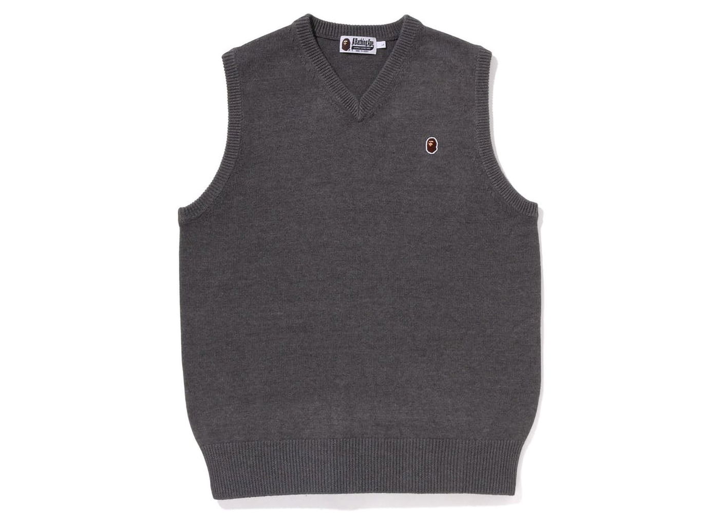 Пуловер BAPE Ape Head One Point Knit Vest Сиво | 1J30-120-002, 0
