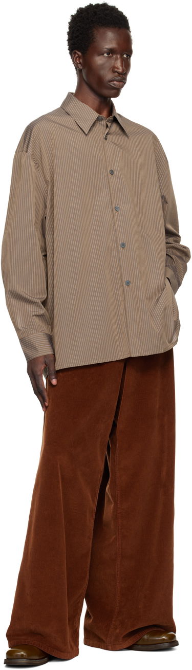 Риза Studio Nicholson Studio Nicholson Pinstripe Shirt Кафяво | STRIKE SNM - 1164, 3