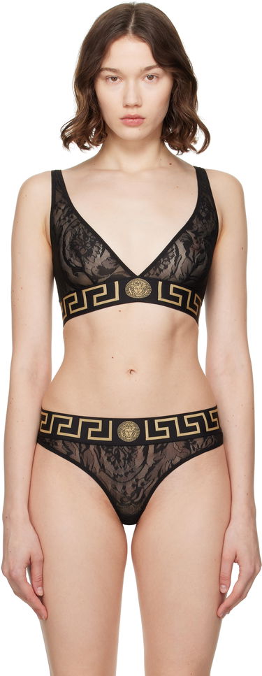 Сутиен Versace Versace Greca Border Lace Bra Черно | 1020556_1A14840, 0