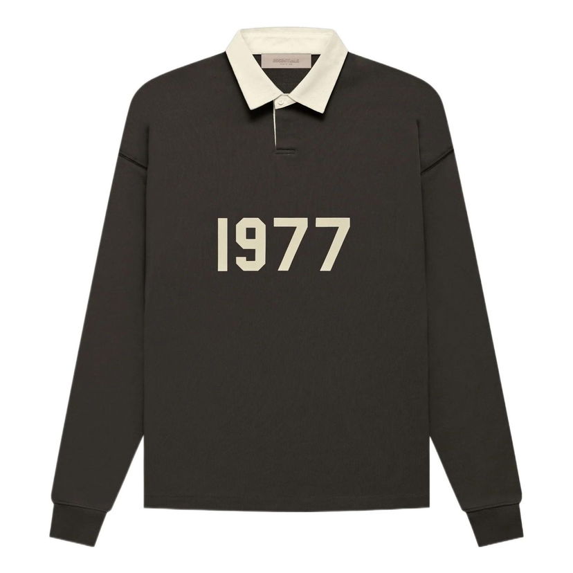 Поло тениска Fear of God Essentials FW22 Henley Rugby Polo Черно | FOG-FW22-366